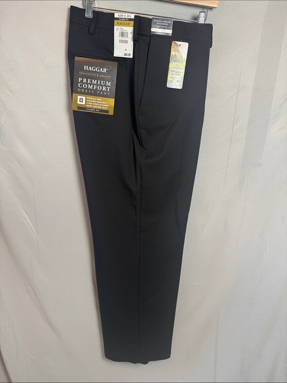 Haggar Men's Black Dress Pants - Premium Comfort